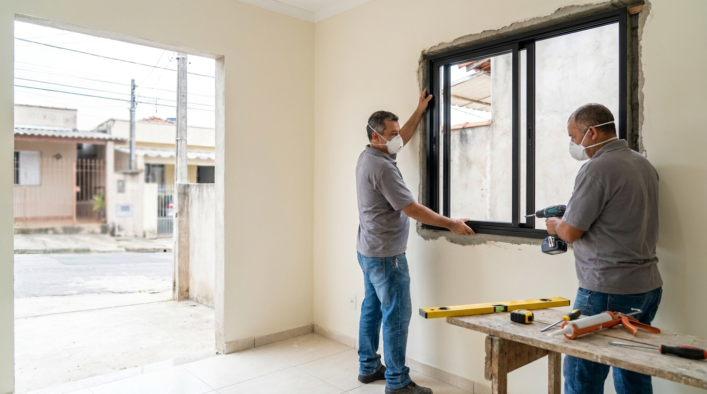 Esquadria de alumínio preta em Goiânia-GO